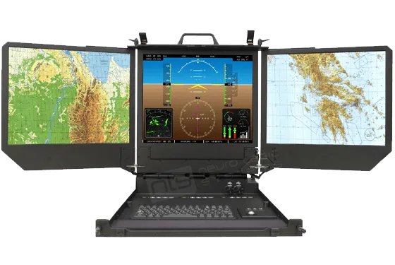 NLS Displays, çoklu ekranlı, katlanabilir yapıdaki rugged askeri operatör konsolu ve görev istasyonu LCD sistemi