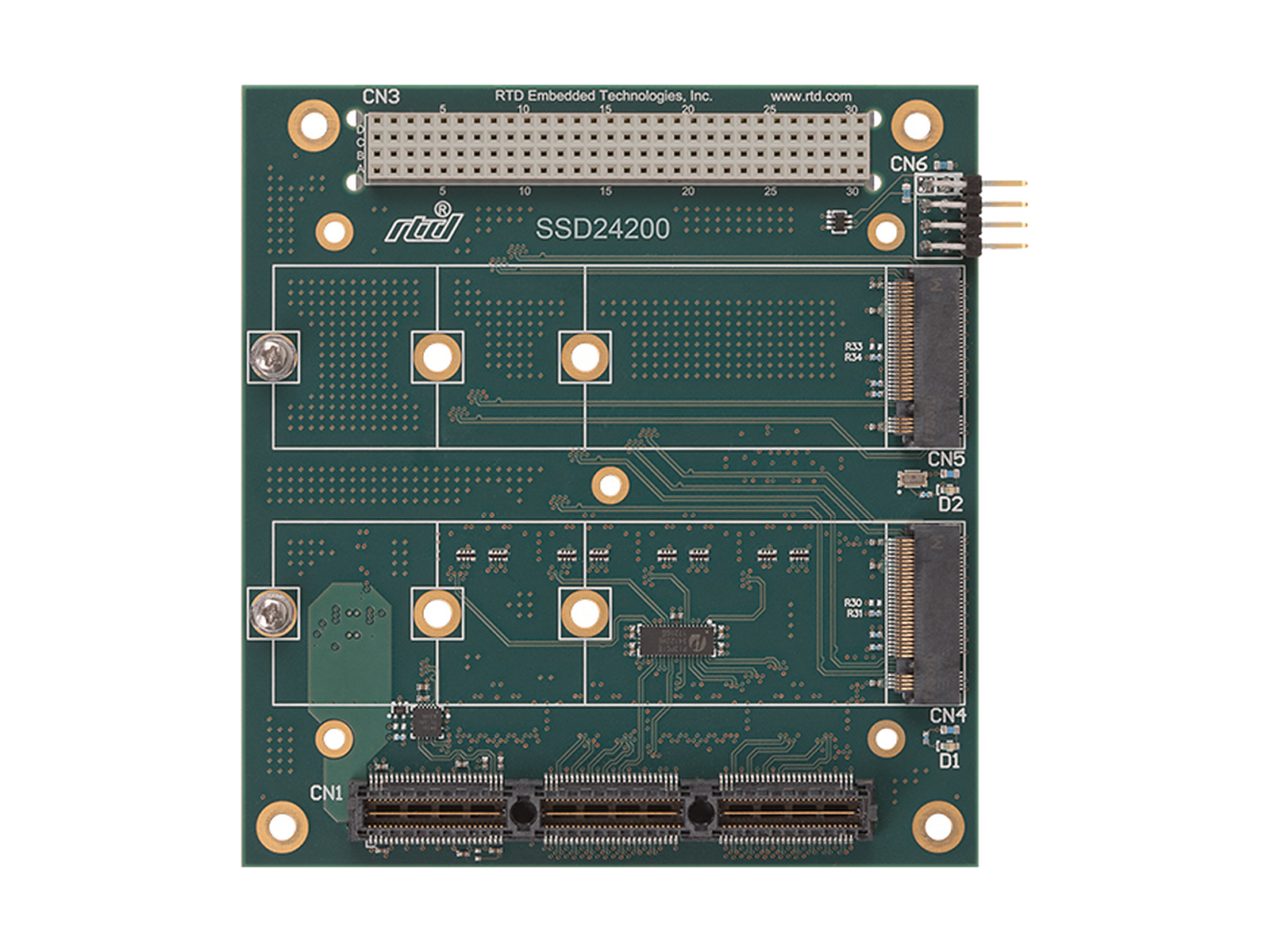 RTD SSD24200HR çift M.2 PC/104 depolama taşıyıcısı