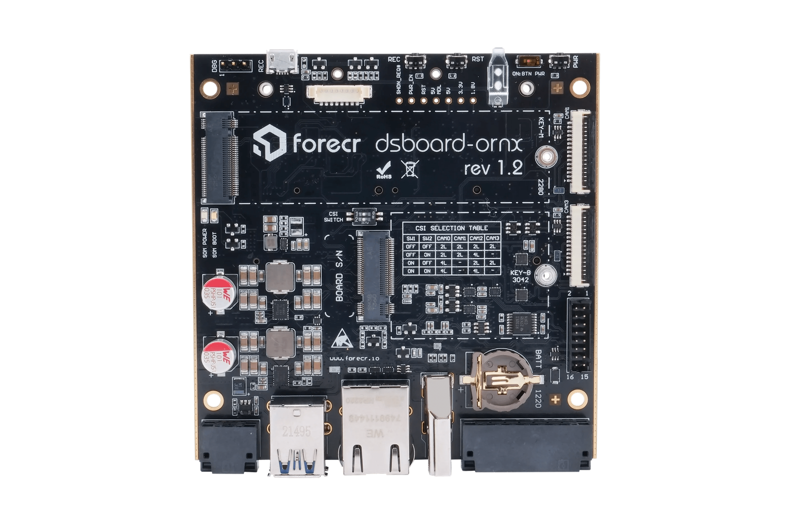 target-forecr-dsboard-ornx-v2 Forecr DSBOARD-ORNX NVIDIA Jetson Orin NX and Orin Nano carrier board
