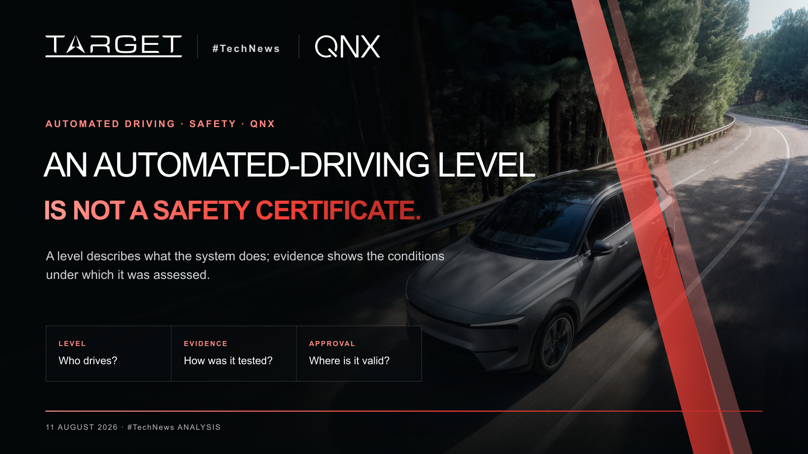 Automated-driving levels and safety certification — TARGET TechNews and QNX